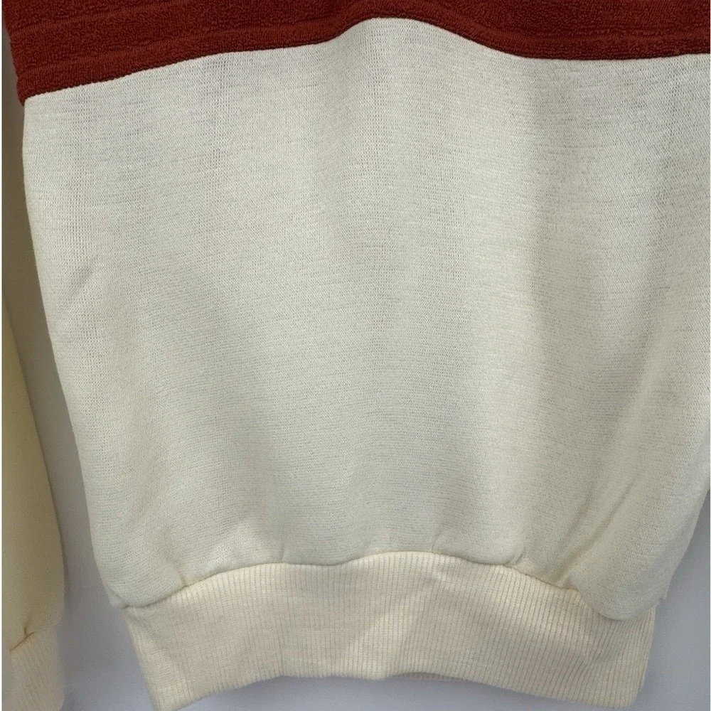 VTG‎ 70's Cream Rust Collared Sweater Hipster Disco Retro Dad A Trifle Bit XS/S